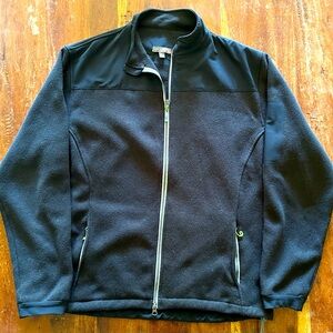 Men’s Full Zip Fleece Jacket | Peter Millar | Crown Sport | XL | Charcoal